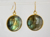 Vermeil Bezel Setting Labradorite Gemstone Earring