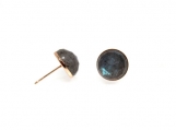 Vermeil Bezel Setting Labradorite Gemstone Earring