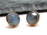 Vermeil Bezel Setting Labradorite Gemstone Earring