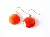 Vermeil Bezel Setting Red Onyx Gemstone Earring