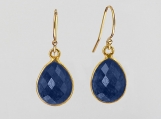 Vermeil Bezel Setting Sapphire Gemstone Earring