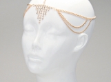 Arrow Rhinestone Fringe Head Chain Gold