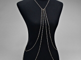 Crystal Rhinestone Drape Body Harness Chain - Gold