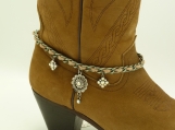 DC100 Gunmetal chain with tan suede cord and AB rhinestones