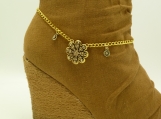 DC115 Gold Rhinestone Flower Boot Chain