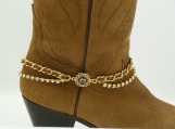 DC126 Gold and Rhinestone Boot Chain