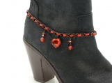 DC139 Black and Red Heart Boot Chain