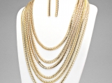 Gold 6 Tier Snake Chain Necklace