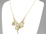 Gold Sea Life, Shell, Starfish Chain Necklace & Earrings Set