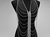 Rhodium Fringe Vest Body Chain - Silver