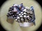  Bracelet-cuff style with VIntage, Mixed Metal Grape Clusters