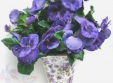 Ceramic wall pocket with Pansies