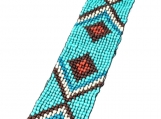 Coral and Turquoise Tribal Pattern Beaded Headwrap / Headband