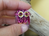 Pink Chainmaille Owl Necklace