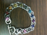 Rainbow Acute Helm Chainmaille Bracelet