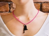 Black Cat Necklace,Halloween Jewelry,Animal Necklace