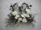 Heart with white Roses, Ivy and the white bird, Wedding decor