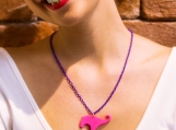 Hot Pink Elephant Necklace,Plexiglass Jewelry,Elephant Jewelry