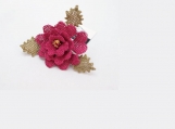 pink crochet pin,floral pin,flower brooch,crochet ,