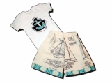 HALF PINTS - Shorts for your Shorty - Nautical Blueprint SET - Baby or Toddler SHORTS and ONESIE or TEE - by Joey & Aleethea