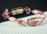Lampwork and luminous beads bracelet 