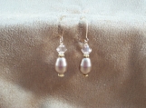 Neutral colored Swarovski crystal pearls and bicones earrings