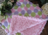 Personalized embroidery Baby Minky cuddle Blanket girly pink