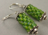 prayer wheel earrings in chartreuse
