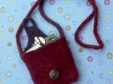 Small Red Felted Bag Pouch