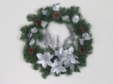 Silver Poinsettia Wreath