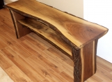 An Elegant Black Walnut Live Edge Coffee Table or Hallway Bench