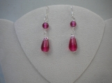 Fusia Czech Lampwork Teardrop Earrings