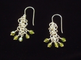 Chain Maille Earrings with Czech Glass Beads