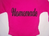 'Homemade' Black gliter on Pink onesie sz 0-3mths