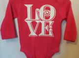 Pink love onesie * Valentine's day sz 6-12mths 