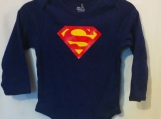 'Super baby'  superman on Navy Blue onesie sz 12 - 18 mths 