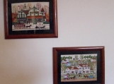 Two 25 year-old cross stitch pictures featuring earl