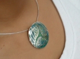 Fine silver and enamel pendant