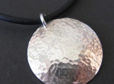 Hammered Sterling Silver Pendant Necklace