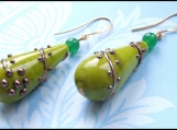 you are special. opaque green glass earrings.