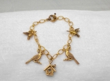 Bracelet with bird charms, handmade