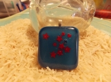 Stars and Hearts fused glass pendant 