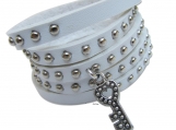 leather wrap bracelet with silver LOVE friendship bracelet