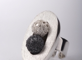 Black and White 950 Sterling Silver Woven Ring