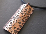 Craters Etched Copper Pendant