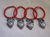 Strawberries Wine Charms