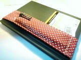 Red Polka dots Journal pen holder book bandolier id1370361