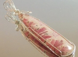 Exquisite Rhodochrosite and Sterling Silver Wrapped Pendant