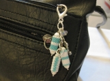 Aquamarine and White Beaded Handbag Accessory