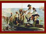 The Young Anglers Cross Stitch Pattern